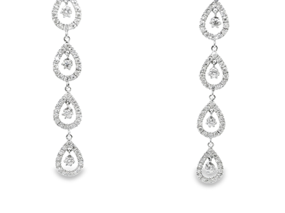 3.00CT Diamond 14k White Gold Earring