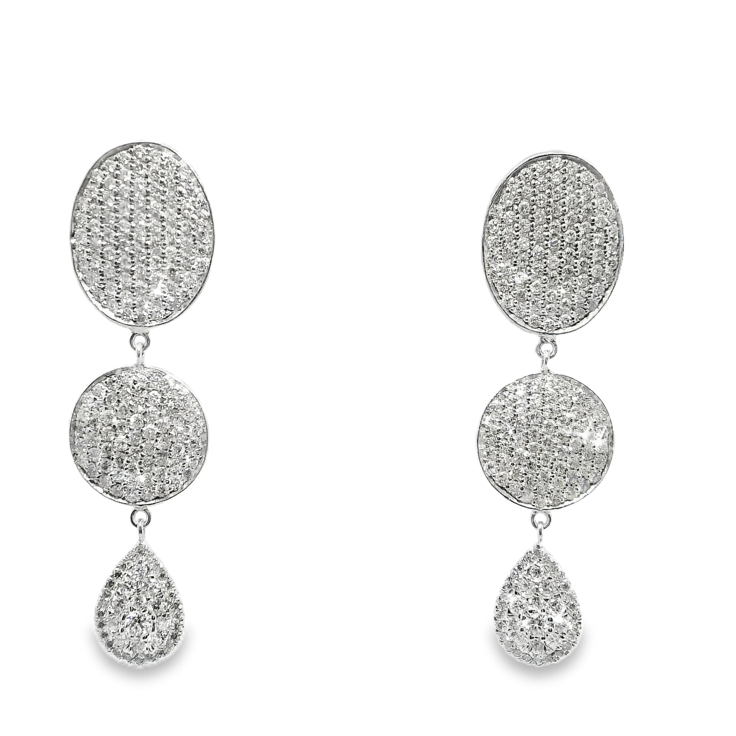 4.05CT Diamond 14k white Gold Earring