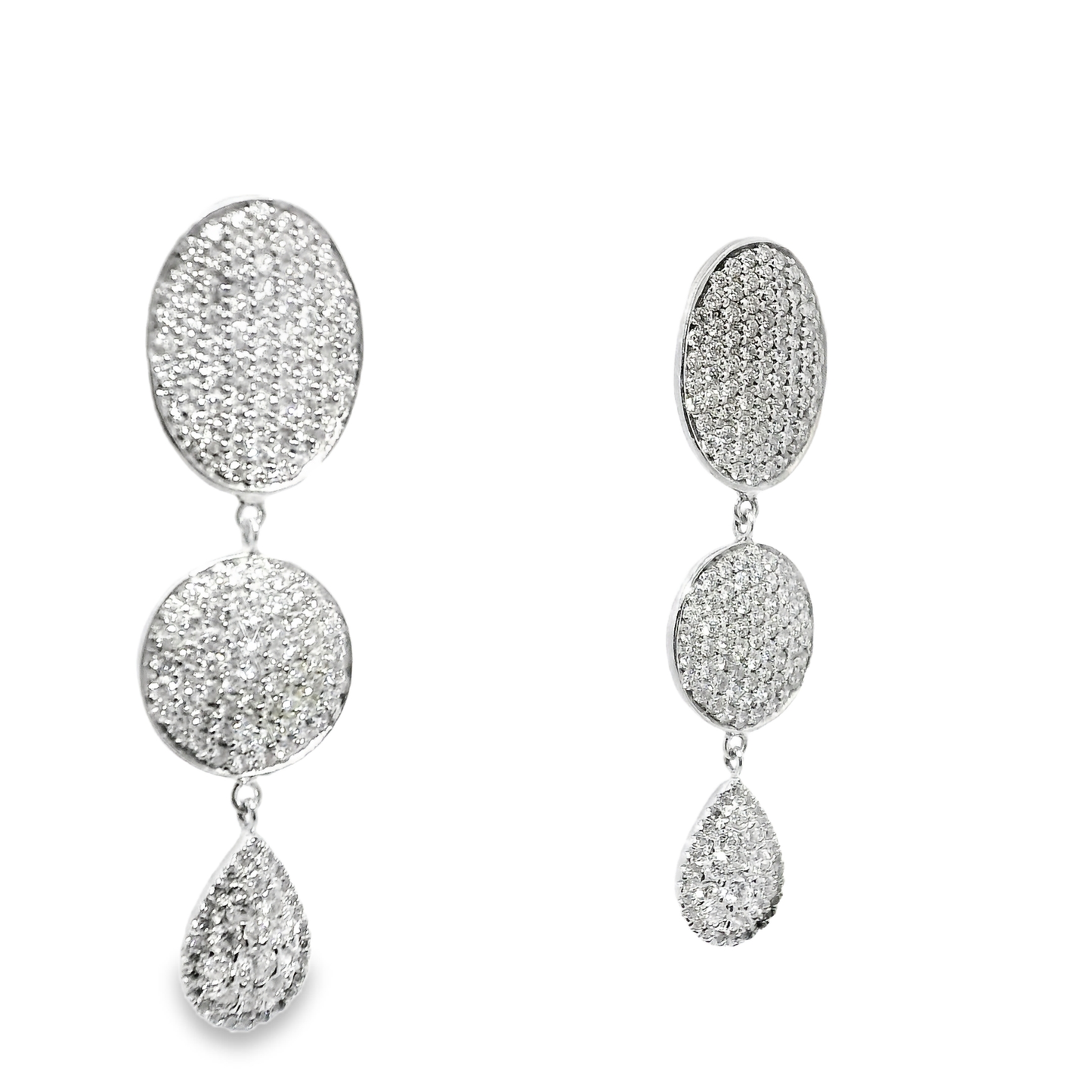 4.05CT Diamond 14k white Gold Earring