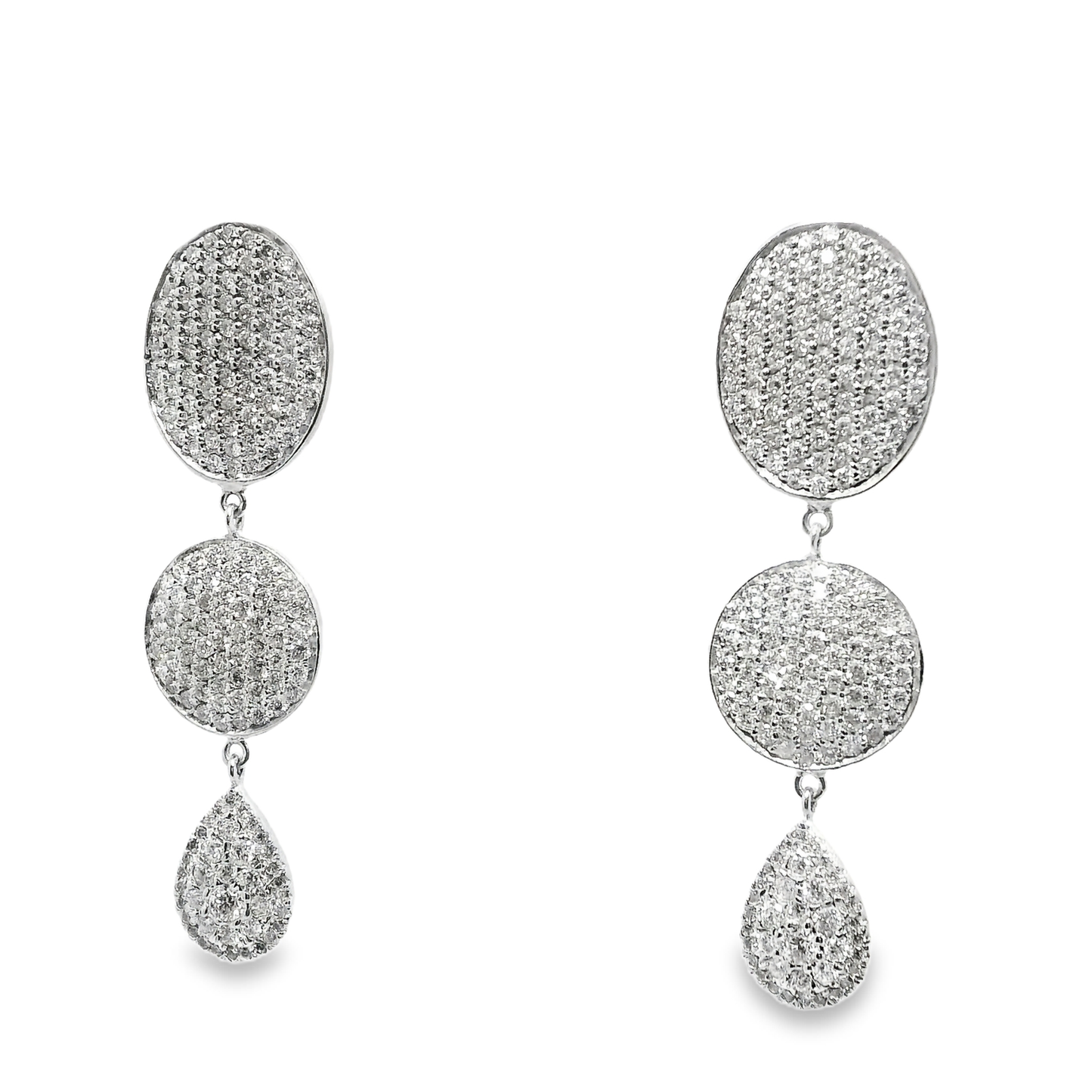 4.05CT Diamond 14k white Gold Earring