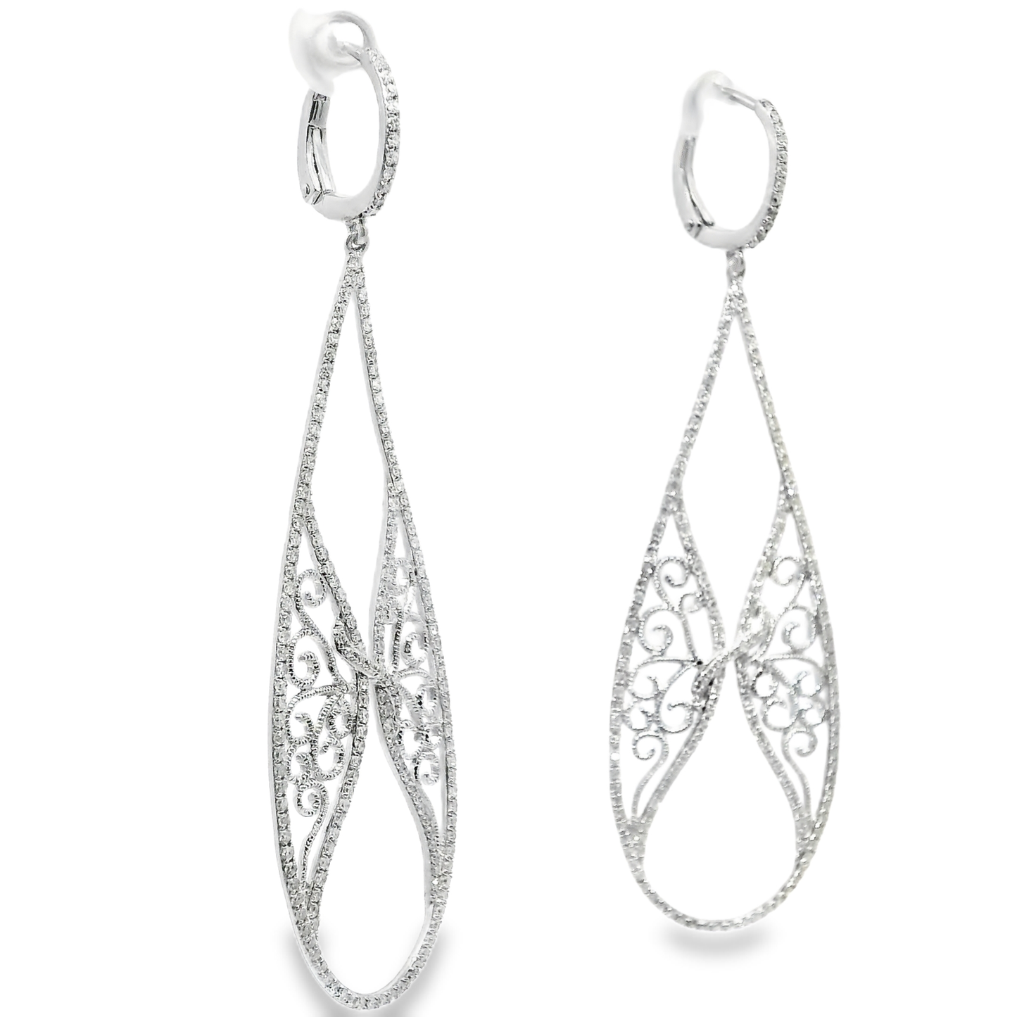 1.40CT Diamond 14k White Gold Earring
