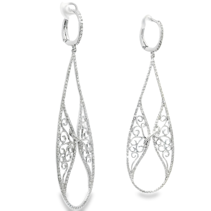 1.40CT Diamond 14k White Gold Earring