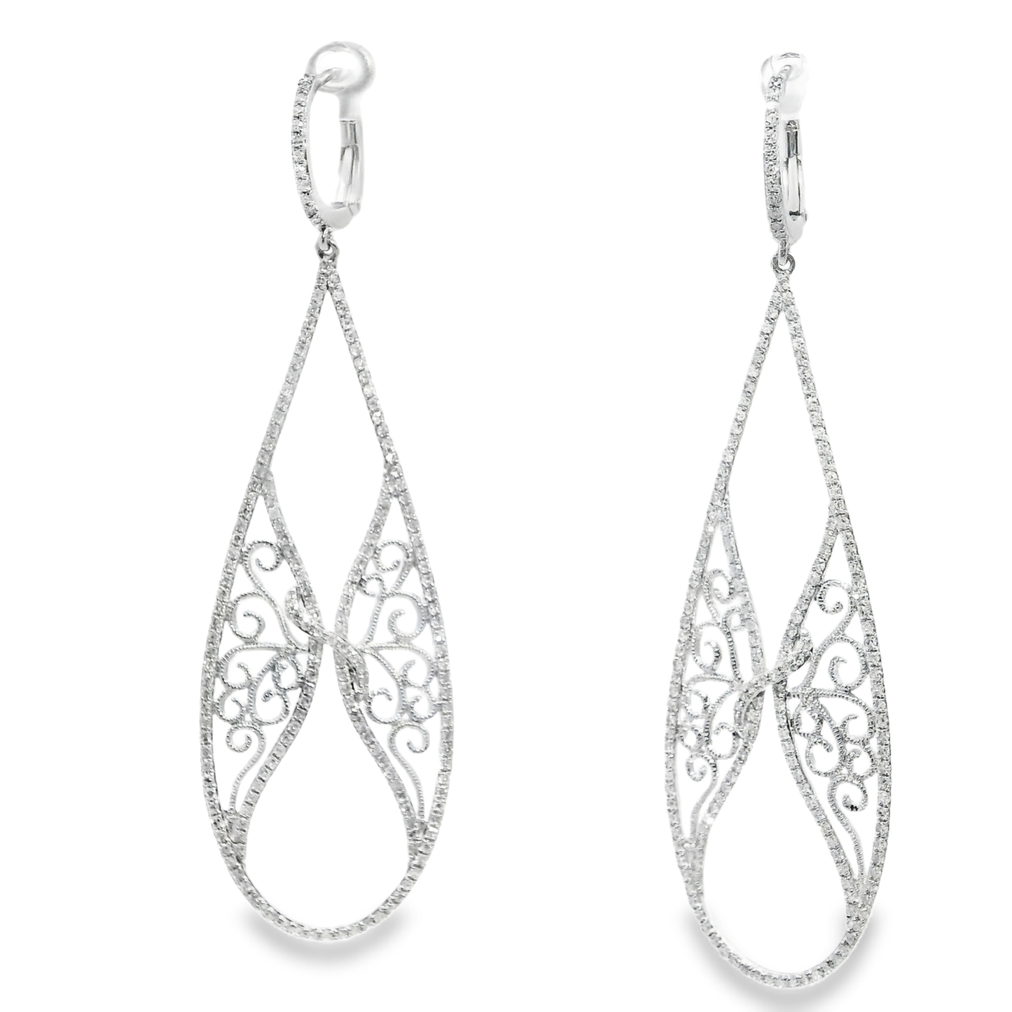 1.40CT Diamond 14k White Gold Earring