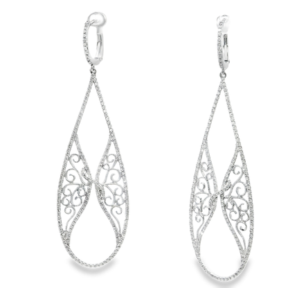 1.40CT Diamond 14k White Gold Earring