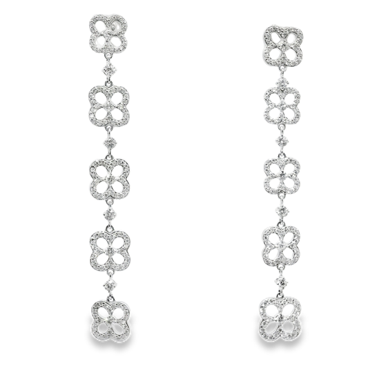 2.20CT Diamond 14K White Gold Earring