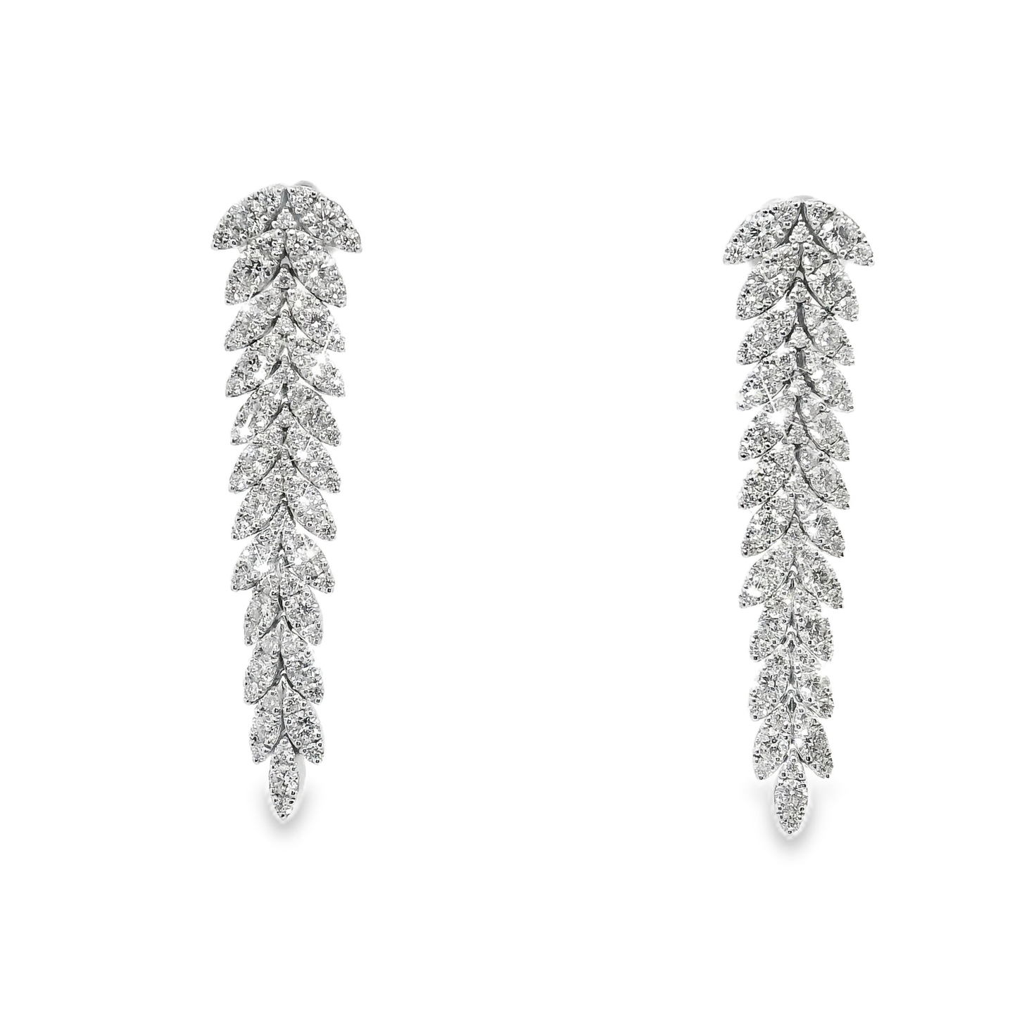 3.47CT Diamond 14K White Gold Earring