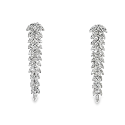 3.47CT Diamond 14K White Gold Earring