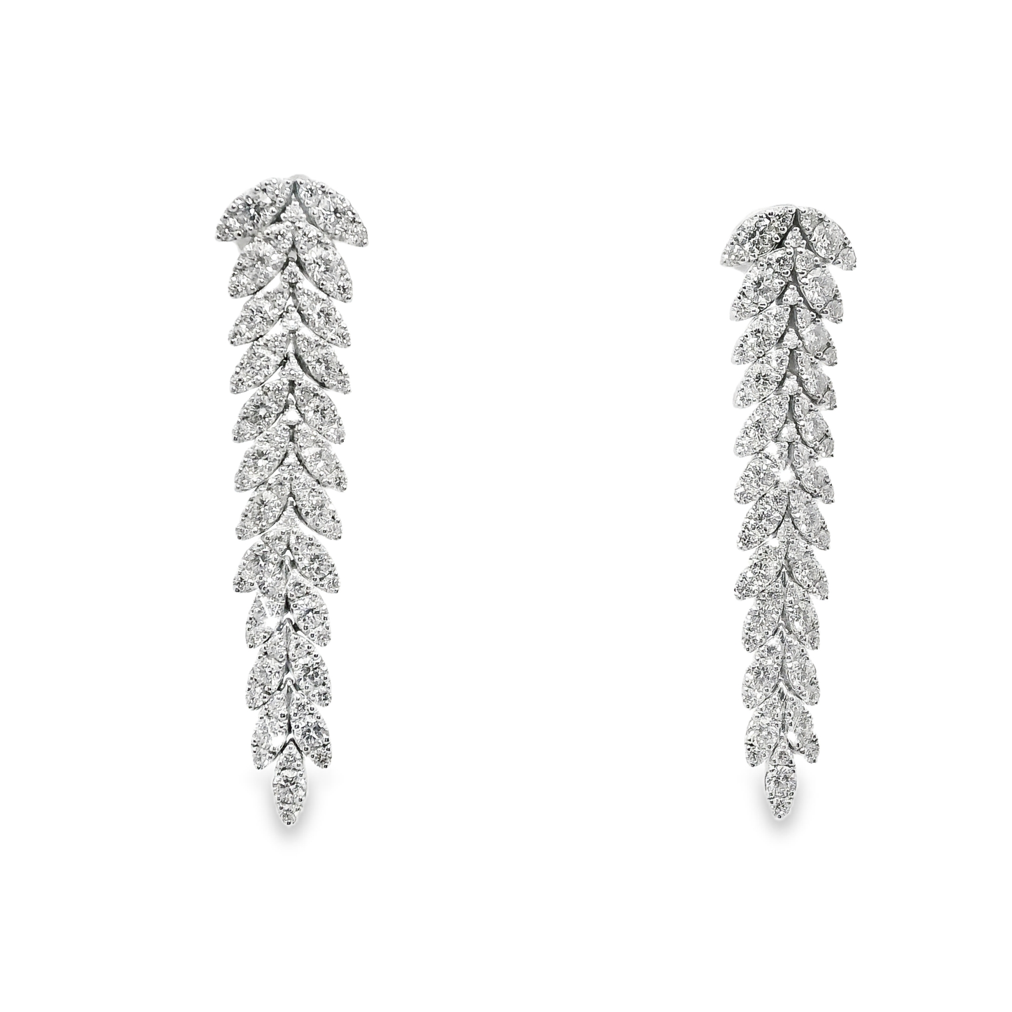 3.47CT Diamond 14K White Gold Earring