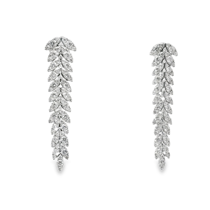 3.47CT Diamond 14K White Gold Earring