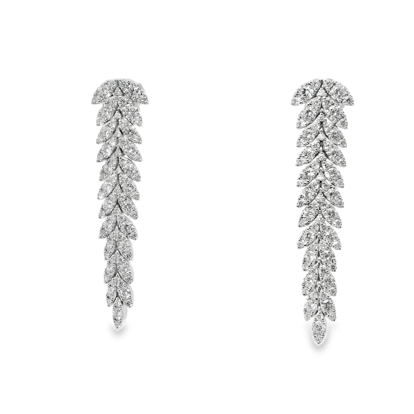 3.47CT Diamond 14K White Gold Earring