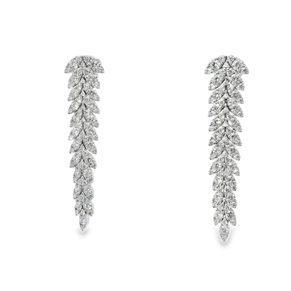 3.47CT Diamond 14K White Gold Earring