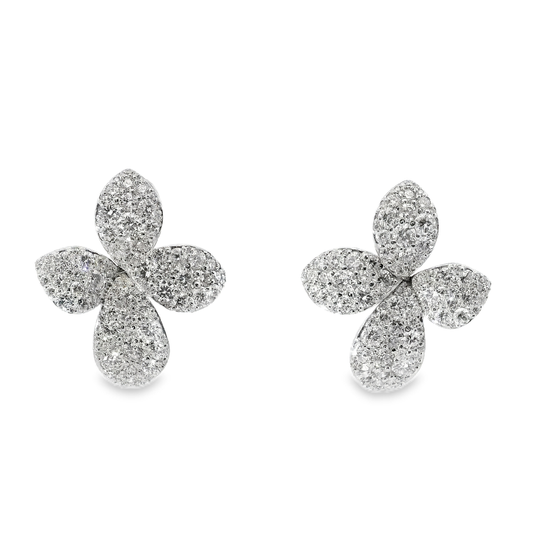 7.88CT Diamond 14K White Gold Earring