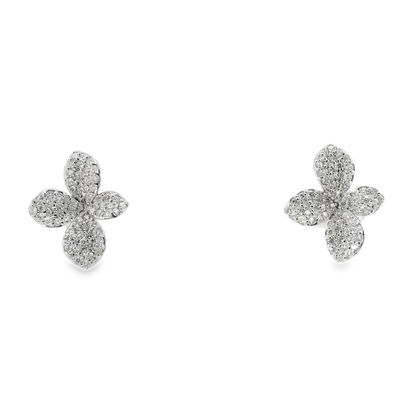 0.89CT Diamond 14K White Gold Earring