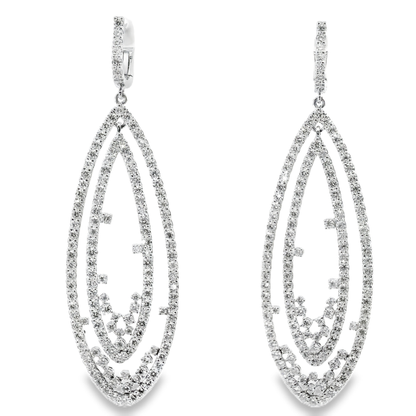 6.37Ct Diamond Earring 14k White Gold