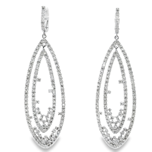 6.37Ct Diamond Earring 14k White Gold