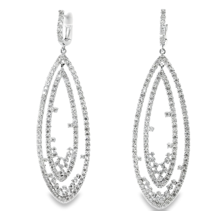 6.37Ct Diamond Earring 14k White Gold