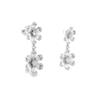 3.92CT Diamond 18k White Gold Earring