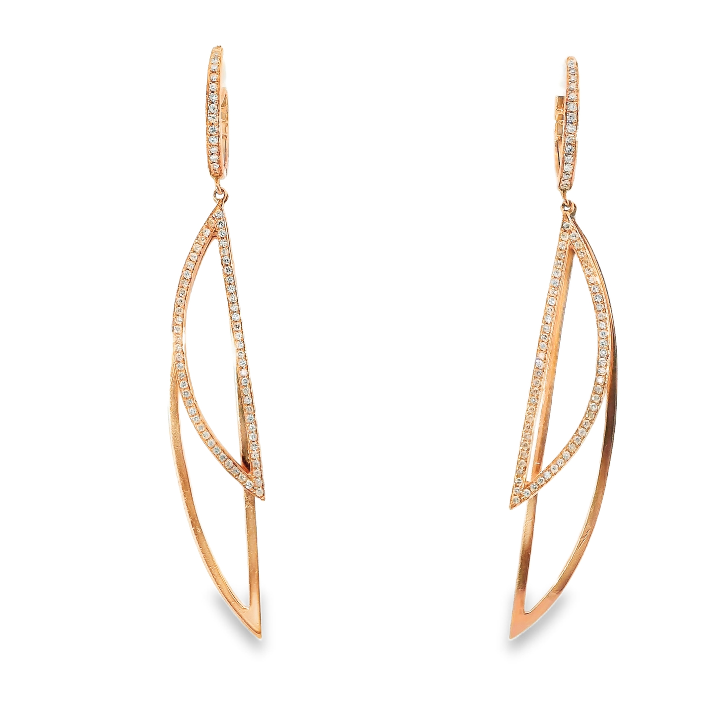 0.44Ct Diamond Earring 14k Rose Gold