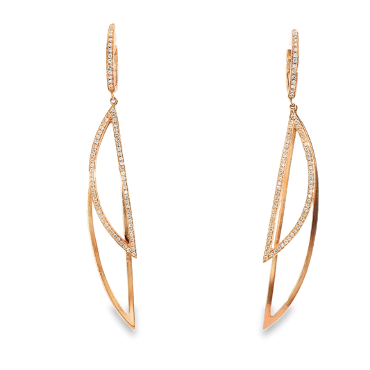 0.44Ct Diamond Earring 14k Rose Gold