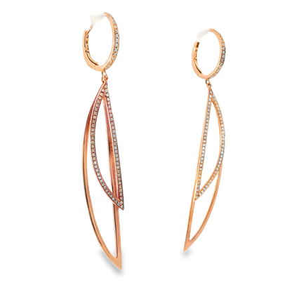 0.44Ct Diamond Earring 14k Rose Gold