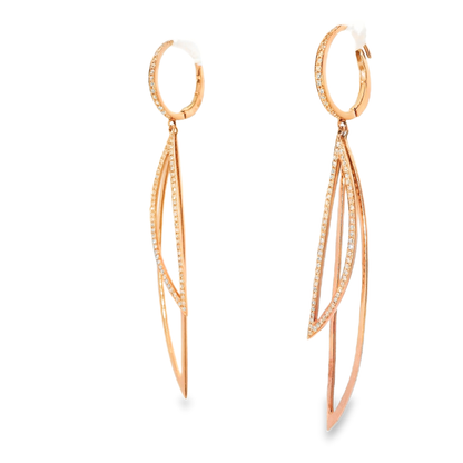 0.44Ct Diamond Earring 14k Rose Gold