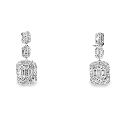 2.30CT Diamond 18k White Gold Earring