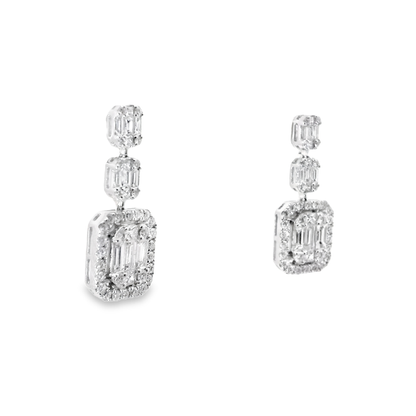2.30CT Diamond 18k White Gold Earring
