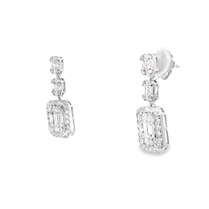 2.30CT Diamond 18k White Gold Earring