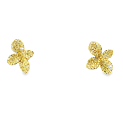 0.95CT Diamond 14k Yellow Gold Earring