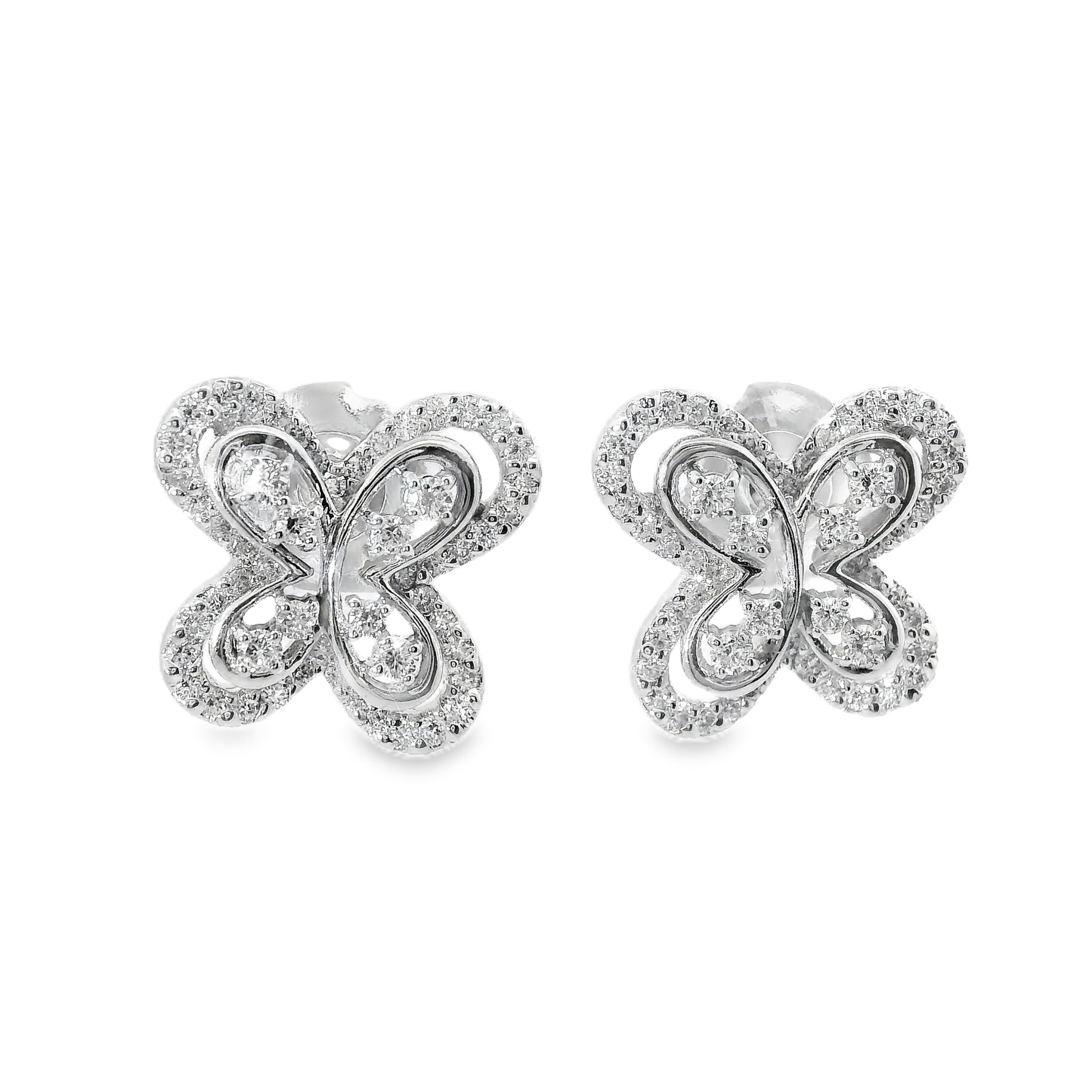 0.68CT Diamond 14k White Gold Earring