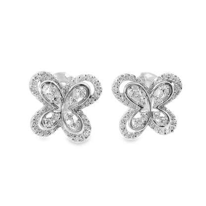 0.68CT Diamond 14k White Gold Earring
