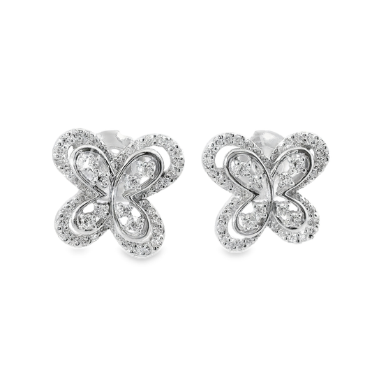 0.68CT Diamond 14k White Gold Earring