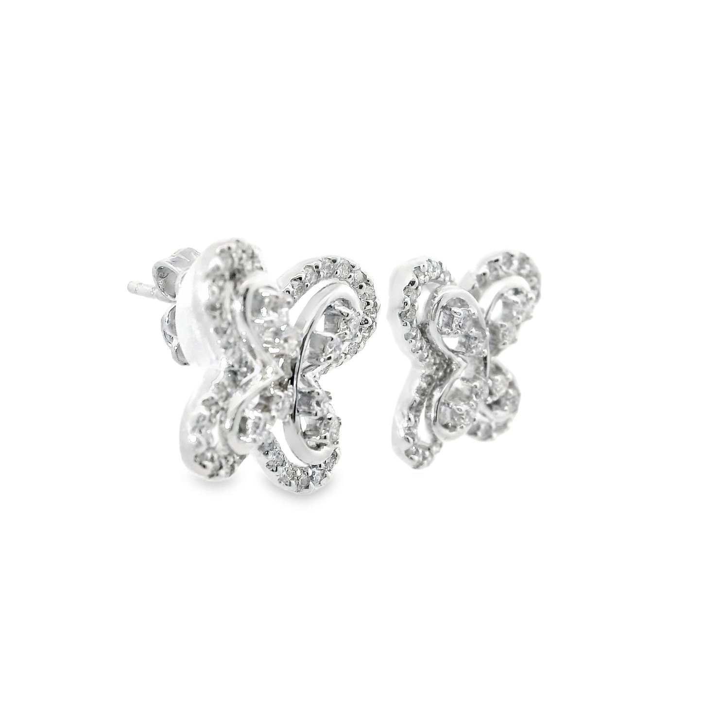 0.68CT Diamond 14k White Gold Earring
