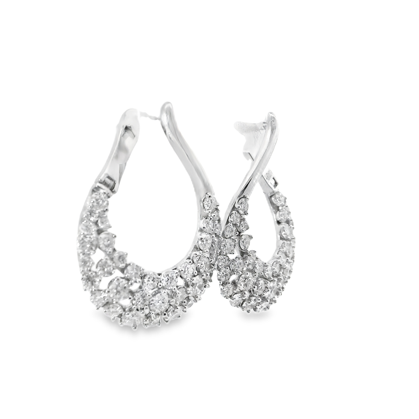 2.06CT Diamond 14k White Gold Earring
