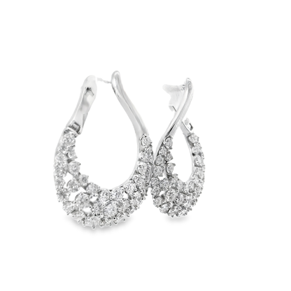 2.06CT Diamond 14k White Gold Earring
