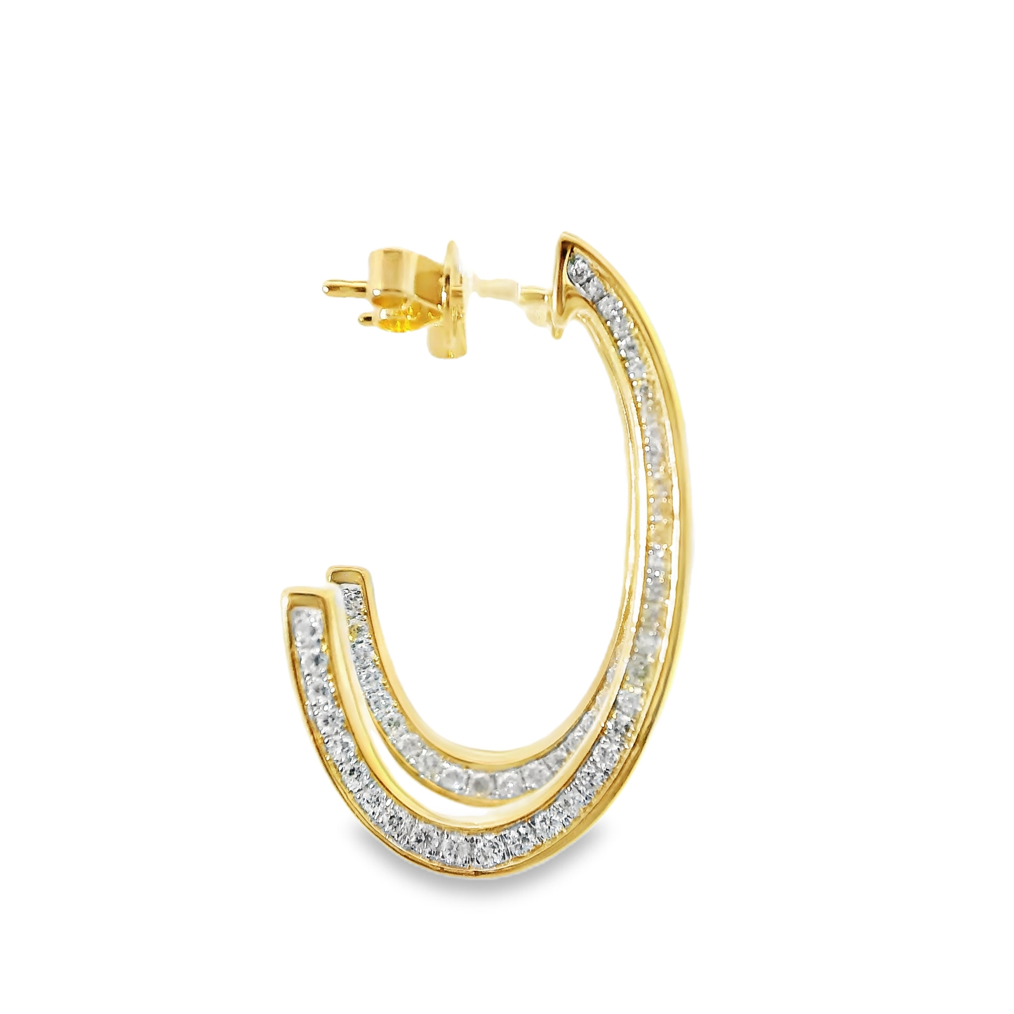 0.97CT Diamond 14k Yellow Gold Earring