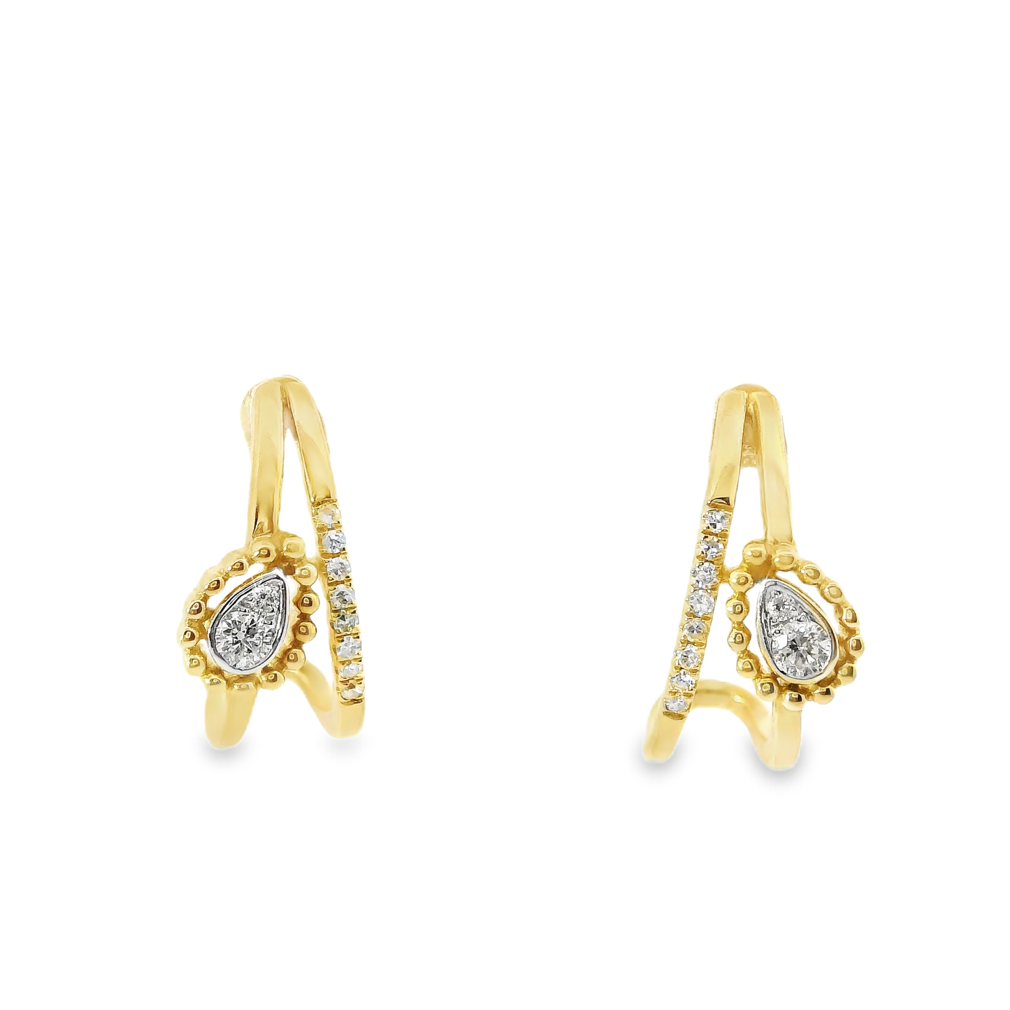 0.12CT Diamond 14k Yellow Gold Earring