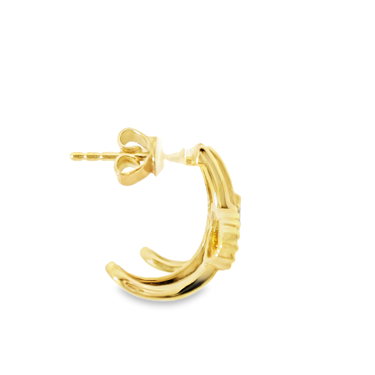 0.12CT Diamond 14k Yellow Gold Earring