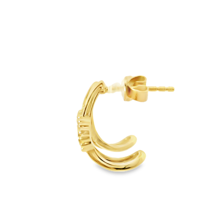 0.12CT Diamond 14k Yellow Gold Earring