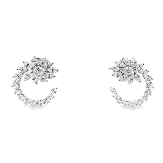 4.05CT Diamond 18k white Gold Earring