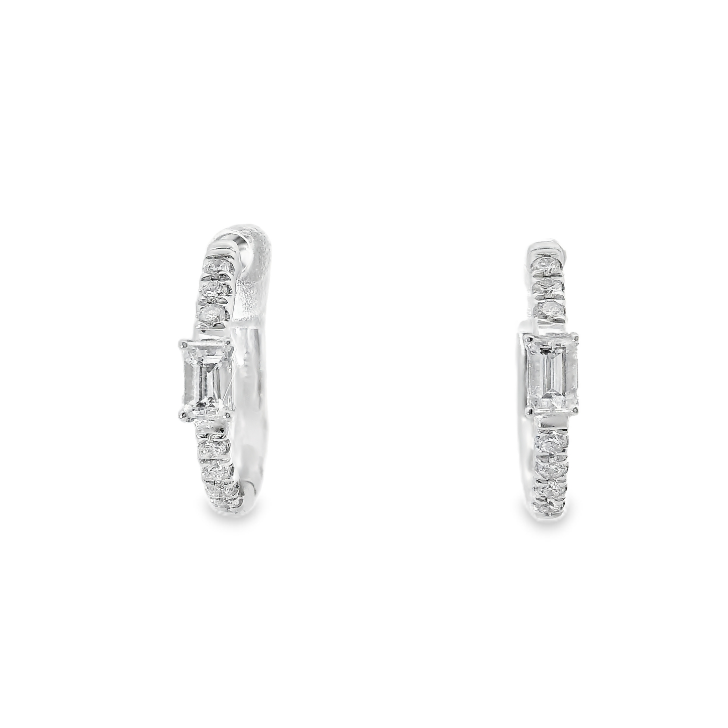 0.46CT Diamond 14k White Gold Earring