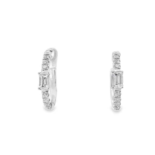 0.46CT Diamond 14k White Gold Earring