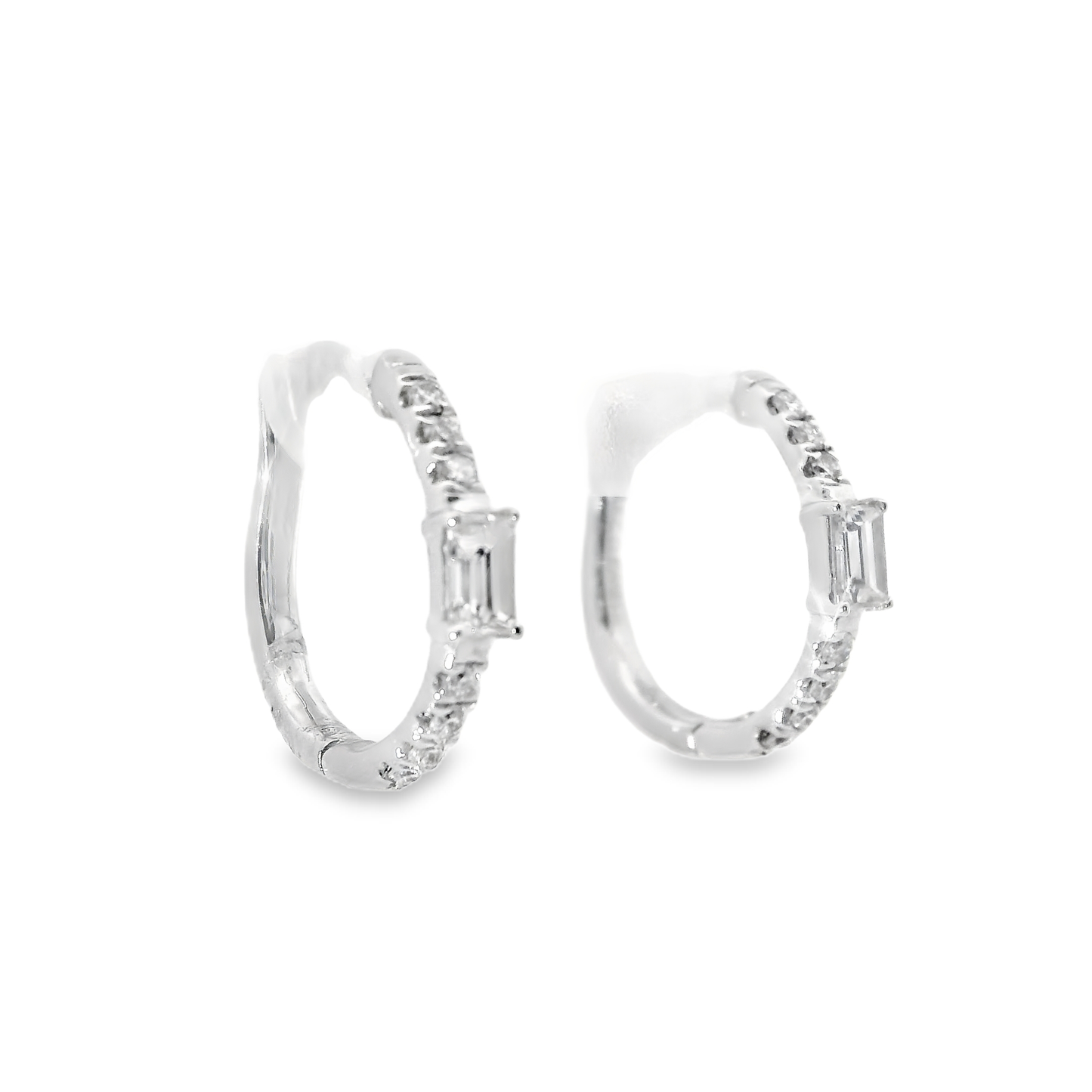 0.46CT Diamond 14k White Gold Earring