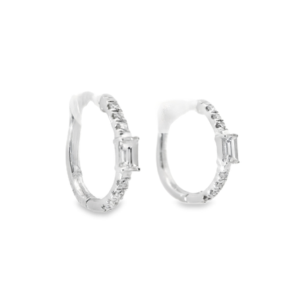 0.46CT Diamond 14k White Gold Earring