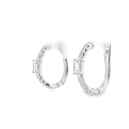 0.46CT Diamond 14k White Gold Earring