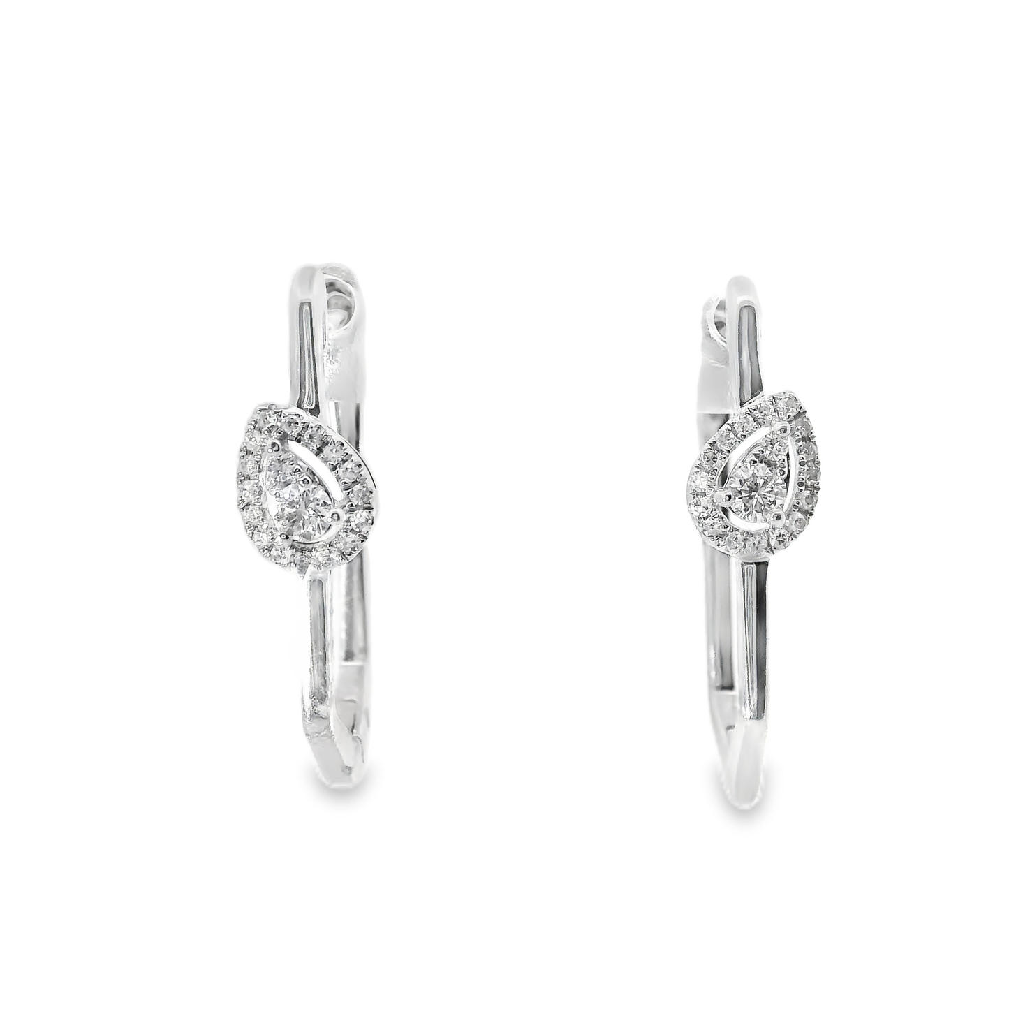 0.21CT Diamond Hoop 14k Rose Gold Earring