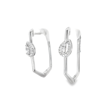 0.21CT Diamond Hoop 14k Rose Gold Earring