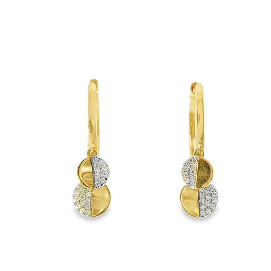0.16CT Diamond 14k Yellow Gold Earring