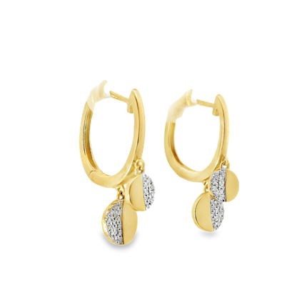 0.16CT Diamond 14k Yellow Gold Earring
