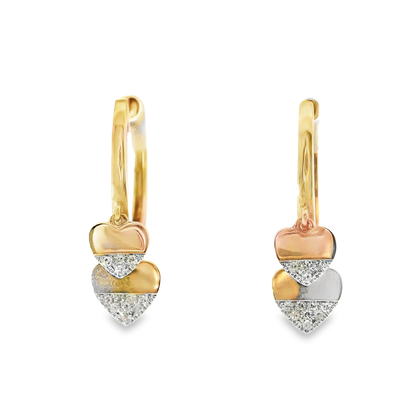 0.08CT Diamond 14k Rose Gold Earring